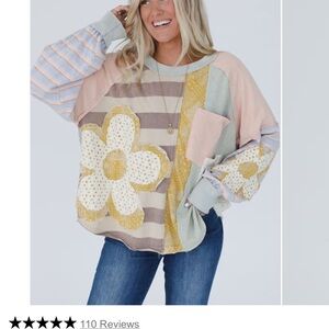 Three Bird Nest Pastel Patchwork Sweatshirt